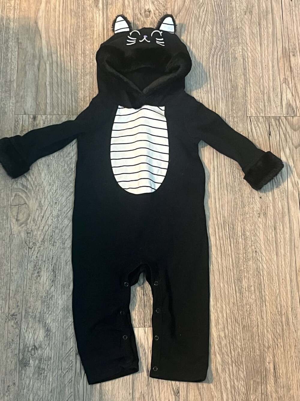 Cat & Jack Black Cat Costume Romper Size 6M-9M